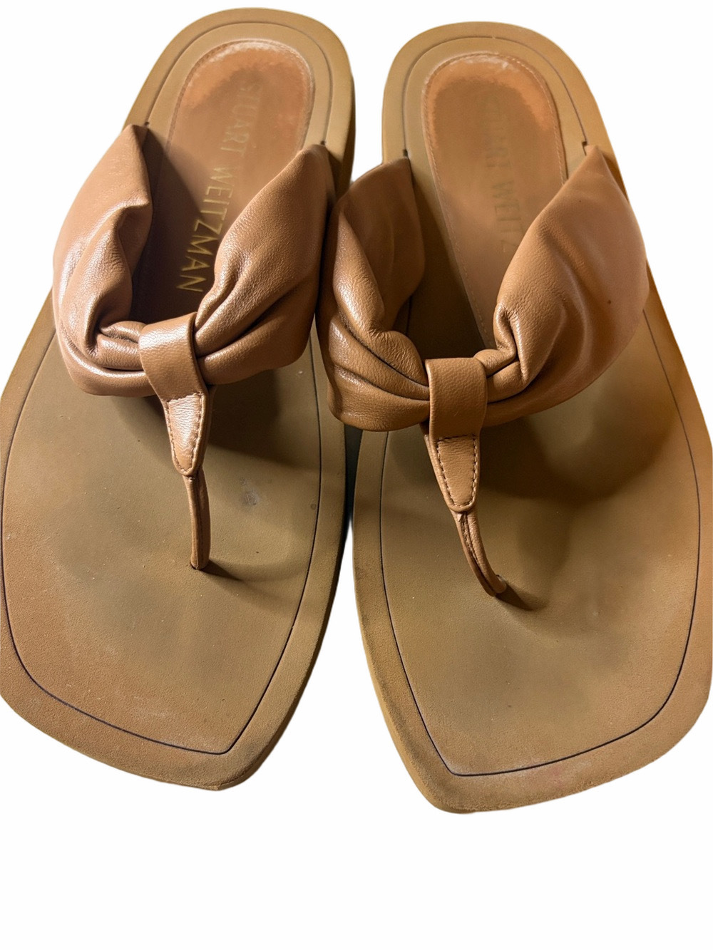 Stuart Weitzman Cassie Women's Tan Leather Sandals | EUC | Sz 10